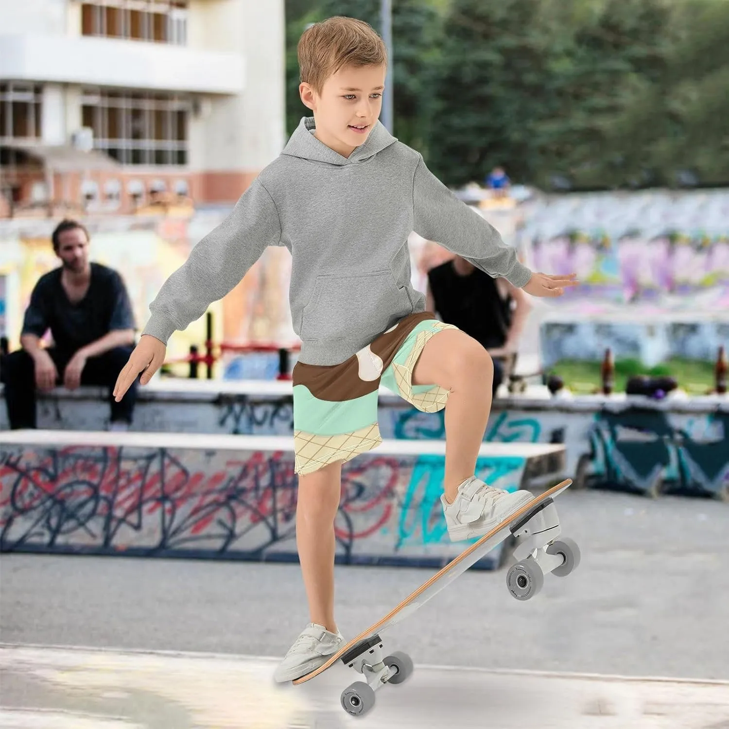 Athletic Gym Shorts Boys Casual Shorts Elastic Waist with Pockets, Summer Kids Bottom for Sports Homewear 7-15 Years