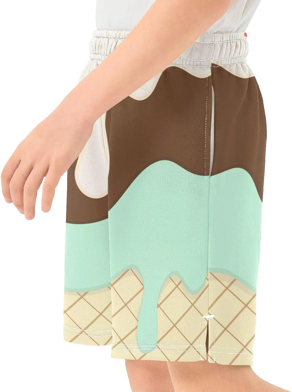 Athletic Gym Shorts Boys Casual Shorts Elastic Waist with Pockets, Summer Kids Bottom for Sports Homewear 7-15 Years