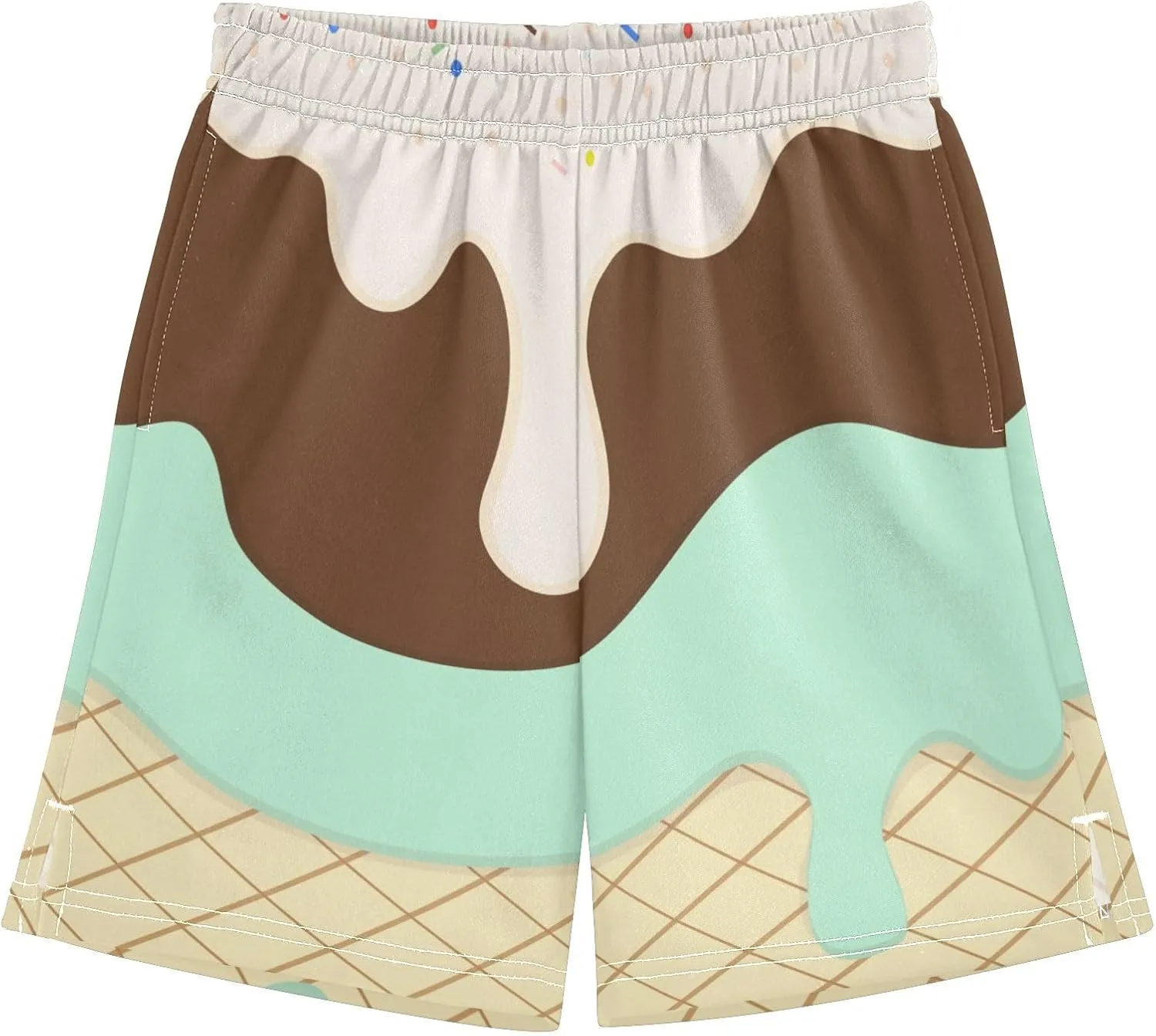 Athletic Gym Shorts Boys Casual Shorts Elastic Waist with Pockets, Summer Kids Bottom for Sports Homewear 7-15 Years