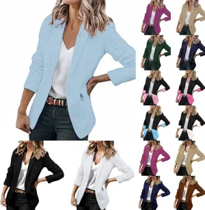 Blazers for Women Business Casual Long Sleeve Jackets Open Front Notch Lapel Blazer Work Suit Plus Size Cardigan Coat