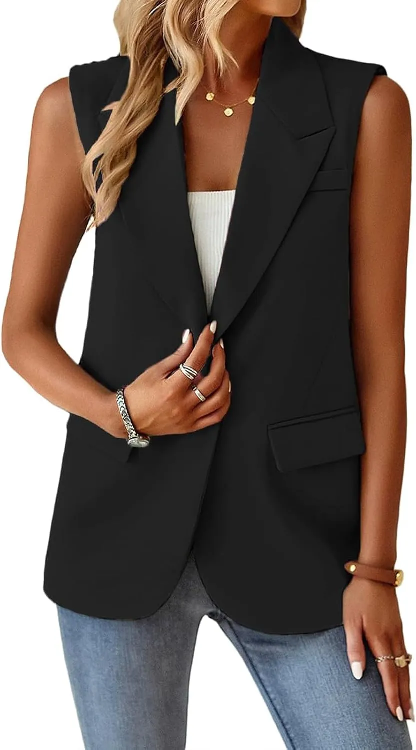 Blazers for Women Business Casual Office Work Suit Jackets Open Front V Neck Blazers One Button Lightweight Jackets