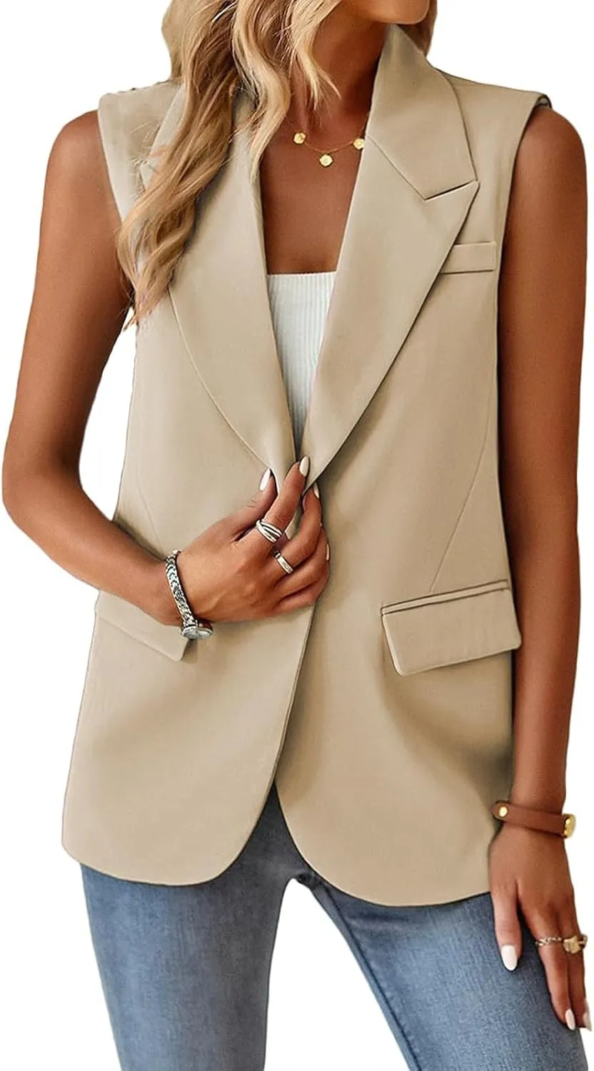 Blazers for Women Business Casual Office Work Suit Jackets Open Front V Neck Blazers One Button Lightweight Jackets