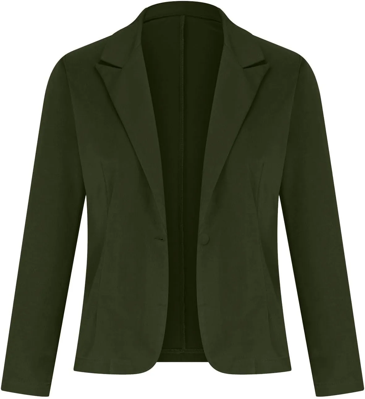 Blazers for Women Business Long Sleeve Open Front Blazers Casual Office Slim Button Suit Jacket with Pocket Cardigan
