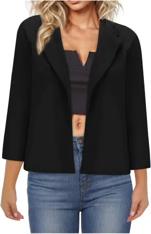 Blazers for Women Oversized Long Sleeve Open Front Work Office Blazer Jackets Casual Lightweight Lapel Cardigan