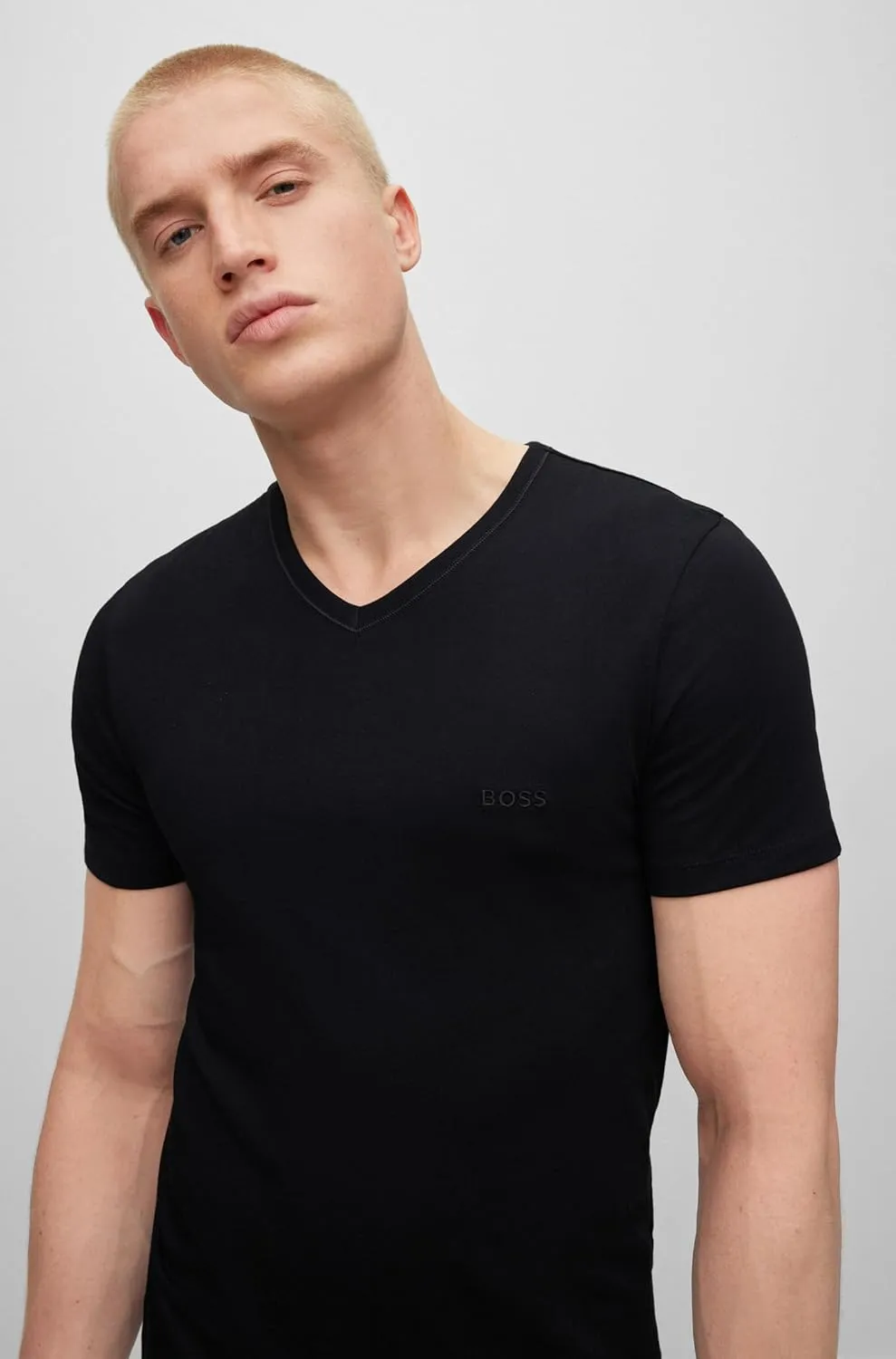 BOSS Men's 3-Pack V Neck Jersey T-Shirts
