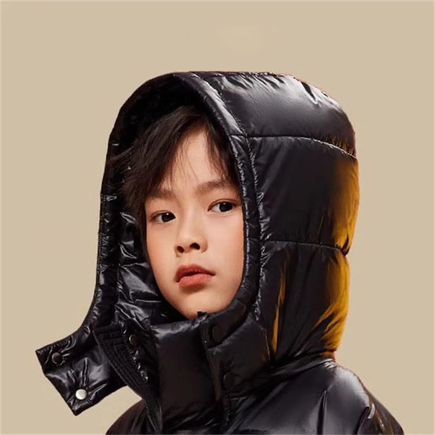 Boys Girls Long Hooded Down Winter Coat Kids Puffer Down Jacket Thick Warm Coat Parka Padded Jacket Fashion Clothes