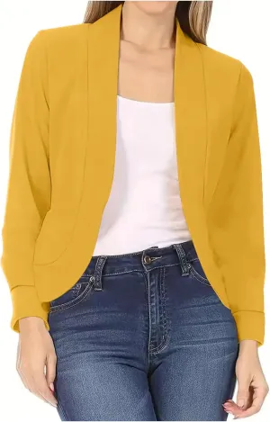 Casual Blazer for Women Trendy Business Suit Jackets Lightweight Open Front Cardigan Office Work Outerwear