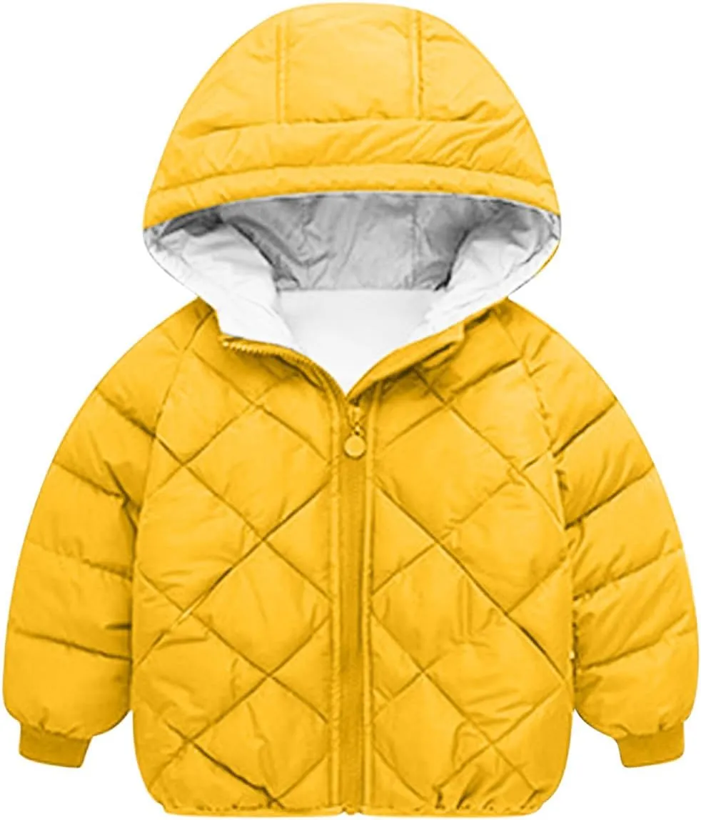 Children Boy Girl Long Sleeve Outfit Down Jackets Hoods Outfit for Child Thick Thermal Thick Fuzzy Hooded Outfit