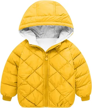 Children Boy Girl Long Sleeve Outfit Down Jackets Hoods Outfit for Child Thick Thermal Thick Fuzzy Hooded Outfit