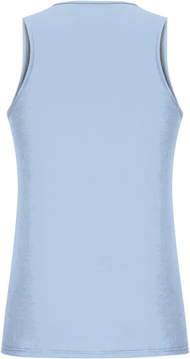 Coconut Tree Print Mens Casual Beach Tank Tops - Summer Sleeveless Loose Crew Neck Gym Workout Muscle Tee Shirts