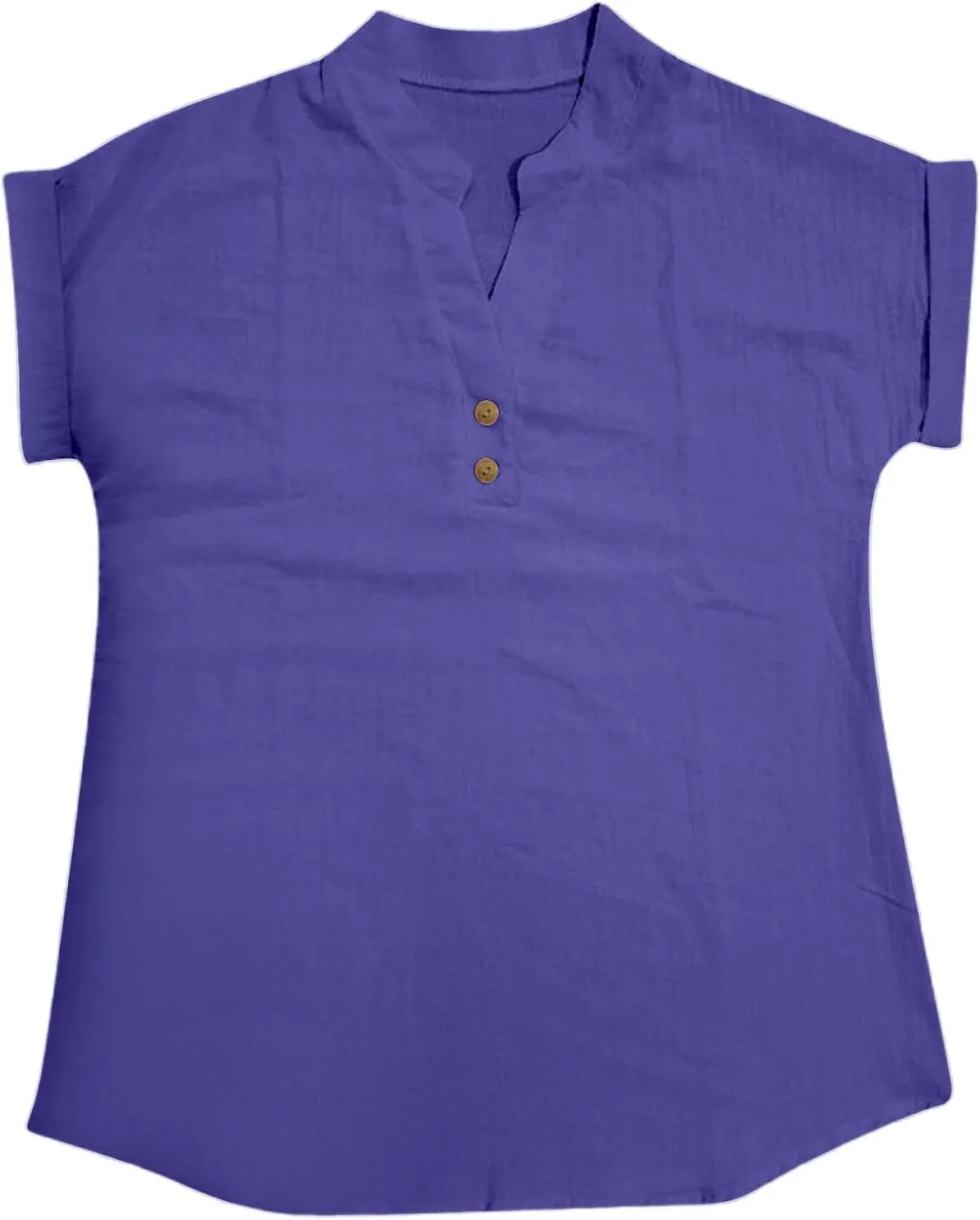 Cotton Linen Shirts for Women Short Sleeve Summer Tops Button V Neck T Shirt Basic Tee Business Casual Outfits Clothes
