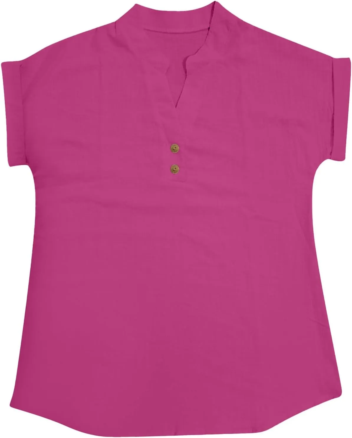 Cotton Linen Shirts for Women Short Sleeve Summer Tops Button V Neck T Shirt Basic Tee Business Casual Outfits Clothes