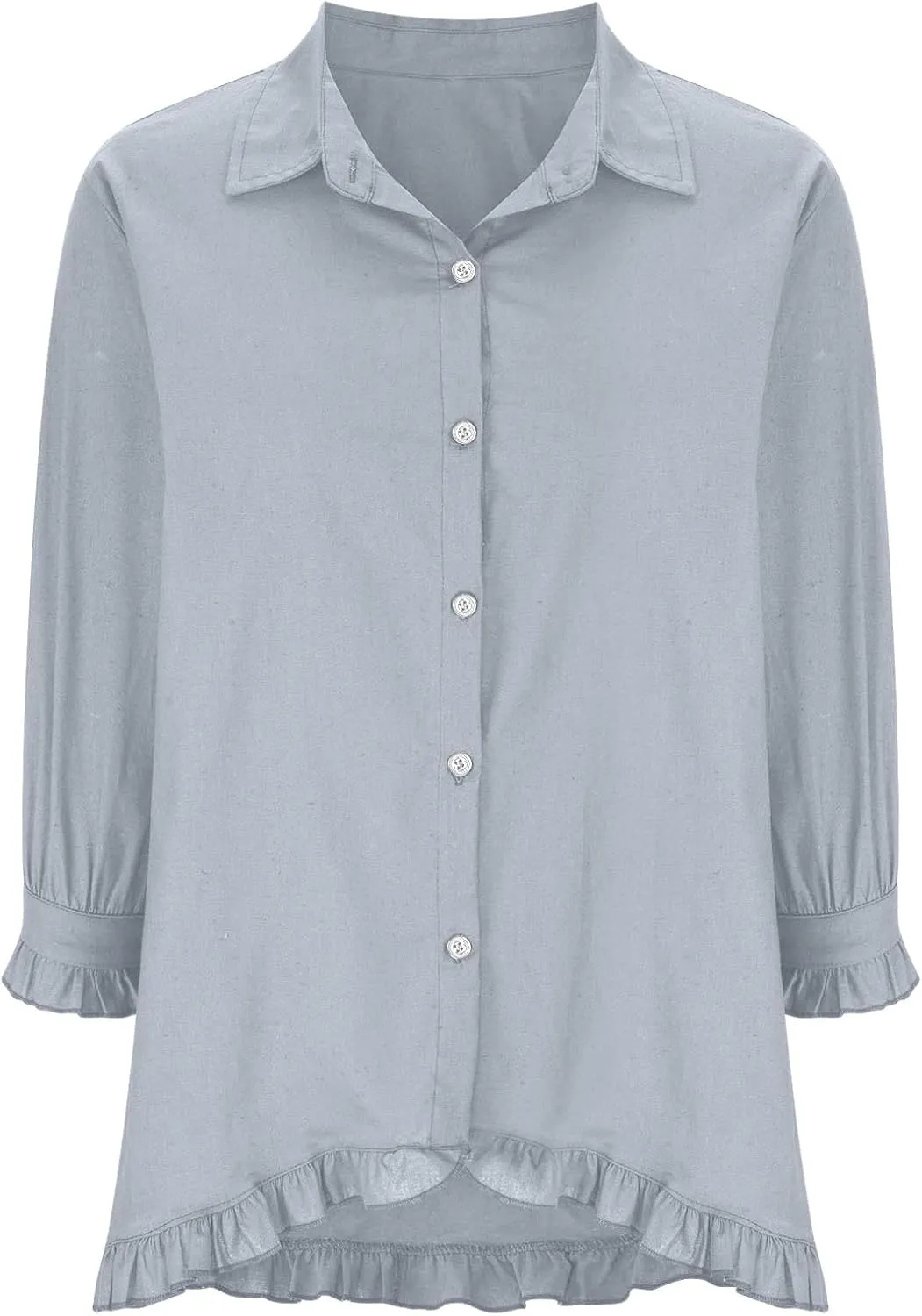 Cotton Linen Tops for Women Plus Size 3/4 Sleeve Shirt Boho Loose fit Tunic Loose Fit Summer Work Oversized Blouse
