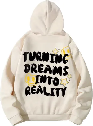 COZYEASE Men's Graphic Letter Print Drawstring Street Hoodies Oversized Vintage Long Sleeve Sweatshirts