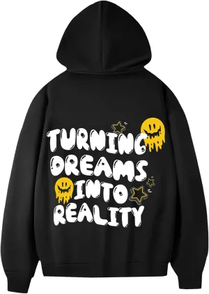 COZYEASE Men's Graphic Letter Print Drawstring Street Hoodies Oversized Vintage Long Sleeve Sweatshirts