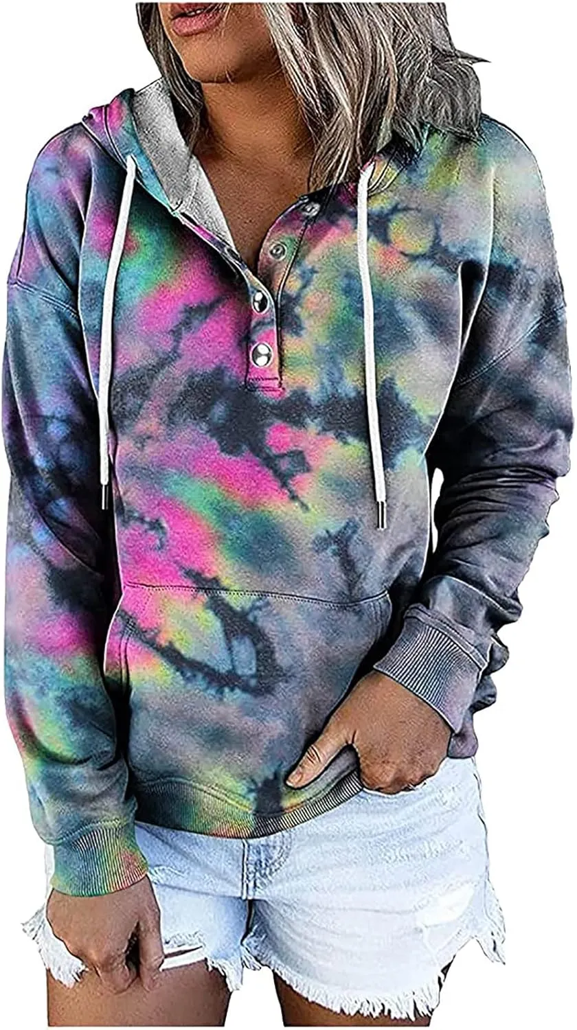 DASAYO Women Vintage Aztec Print Oversized Sweatshirt Relaxed Fit Pullover Hooded Kangaroo Pocket Y2k Jumper Tops 80s Fashion