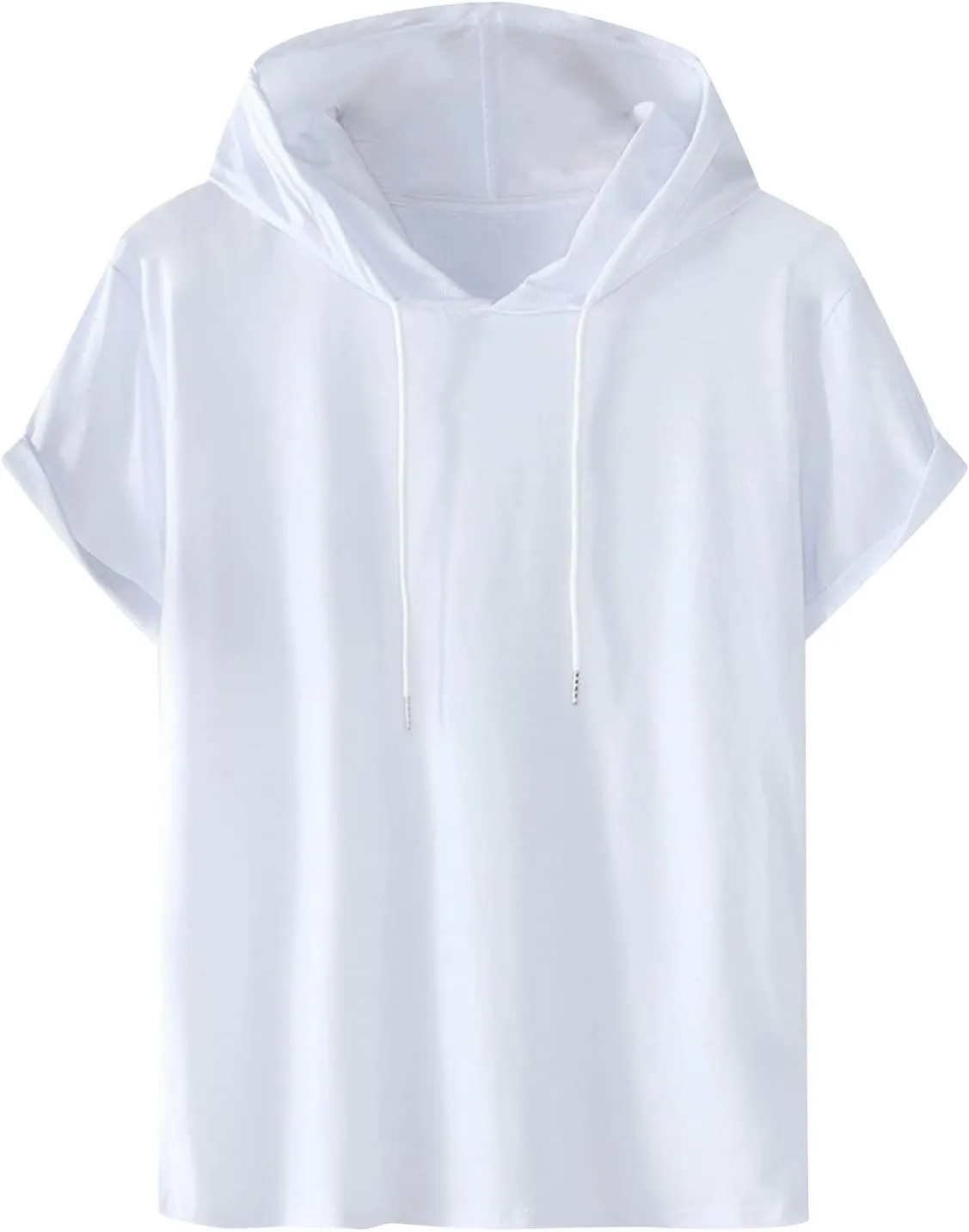Dgoopd Men's Short Sleeve Hoodie Casual Loose Fit T-Shirts Men Plus Size Fashion Regular Fit Tees Lightweight Sweatshirt