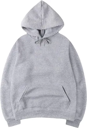 DuDubaby Men Casual Tops Street Man Loose Blank Fleece Sweater Large Long Sleeve Hoodie Lightweight Pullover Hoodie