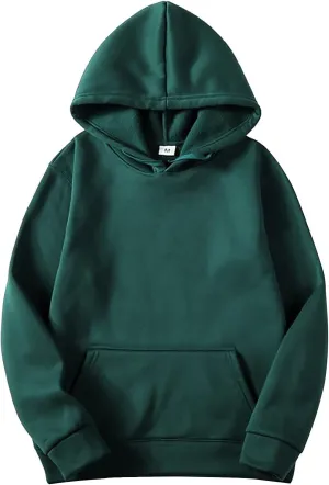 DuDubaby Men Pullover Hoodie Street Man Loose Blank Fleece Sweater Large Long Sleeve Hoodie