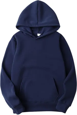 DuDubaby Men Pullover Hoodie Street Man Loose Blank Fleece Sweater Large Long Sleeve Hoodie