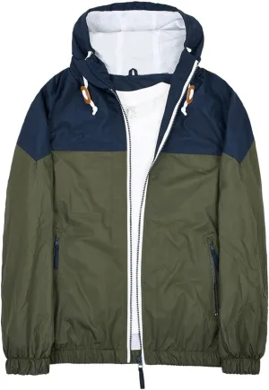 evzosrz Mens Lightweight Hooded Jacket Vintage Patchwork Colorblock Windbreaker Waterproof Packable Hiking Softshell Raincoat
