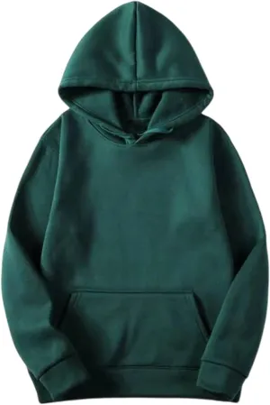 Fall Basic Fleece Women's Hoodies Classic Solid Long Sleeve Pullover Tops Casual Oversized Sweatshirt with Pocket