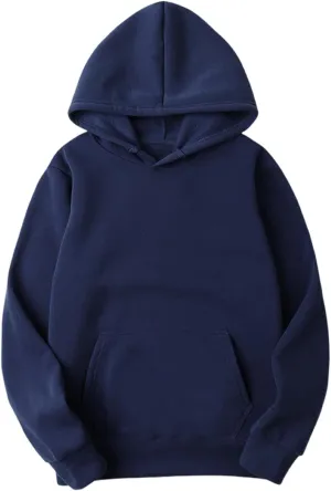 Fall Basic Fleece Women's Hoodies Classic Solid Long Sleeve Pullover Tops Casual Oversized Sweatshirt with Pocket