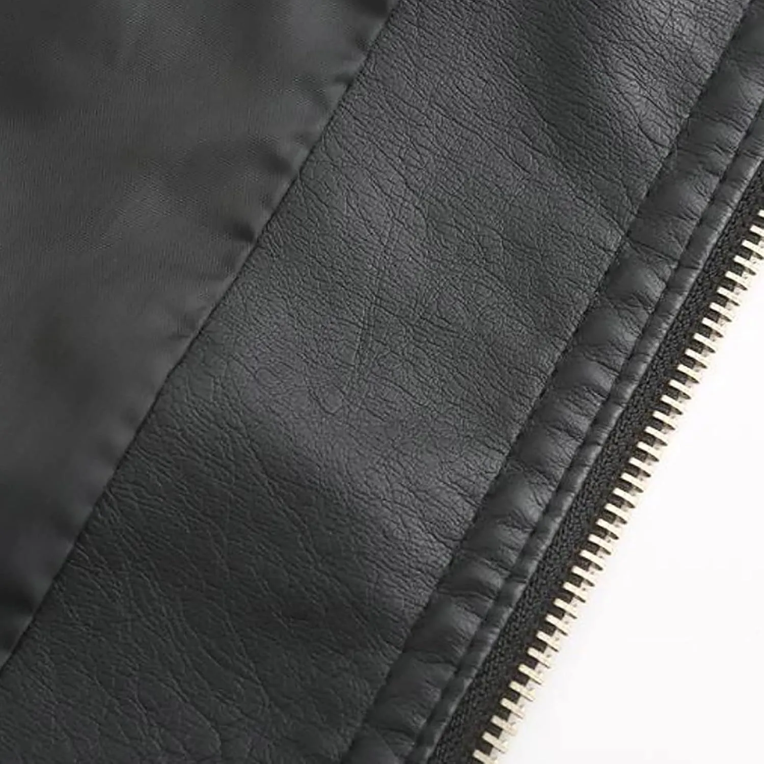 Faux Leather Jacket Women Trendy Quilted Slim Fit Casual Motorcycle Jacket Suit Long Sleeve Moto Biker Coat