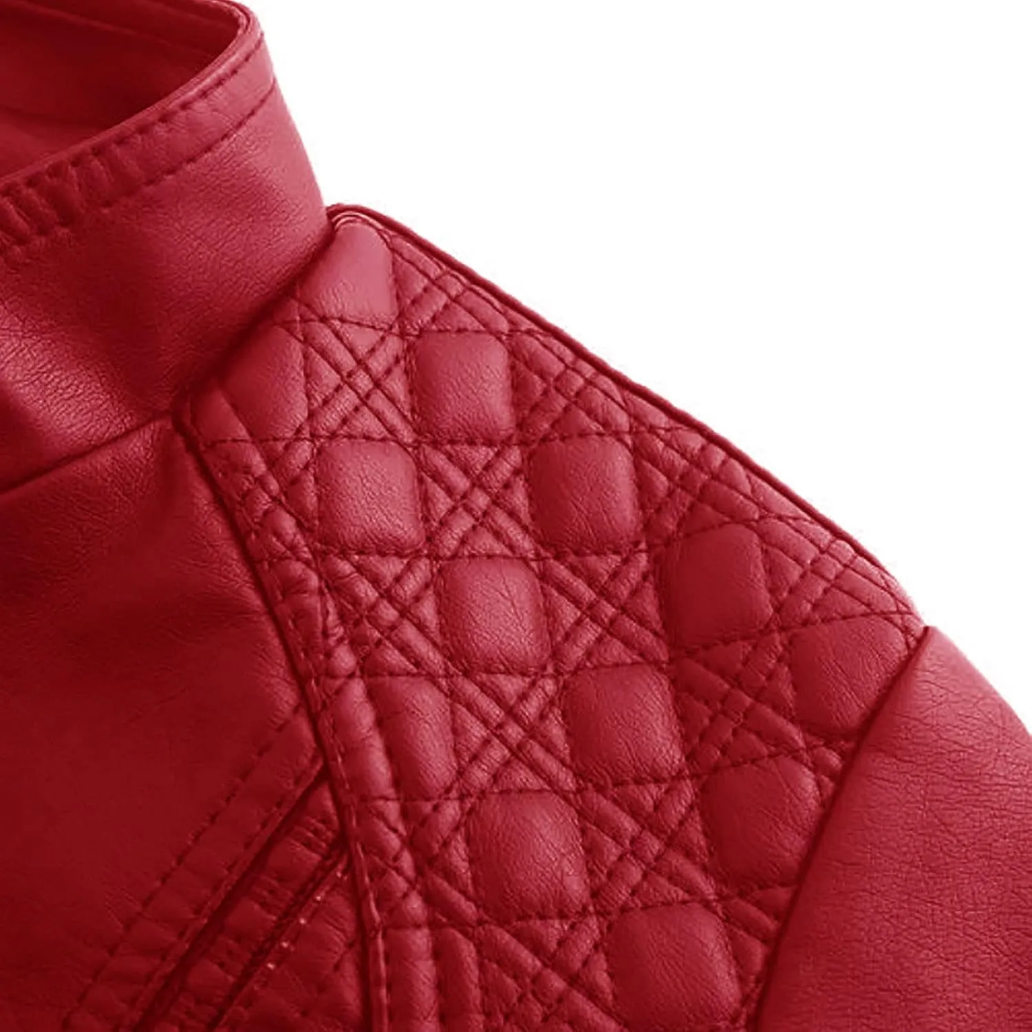 Faux Leather Jacket Women Trendy Quilted Slim Fit Casual Motorcycle Jacket Suit Long Sleeve Moto Biker Coat