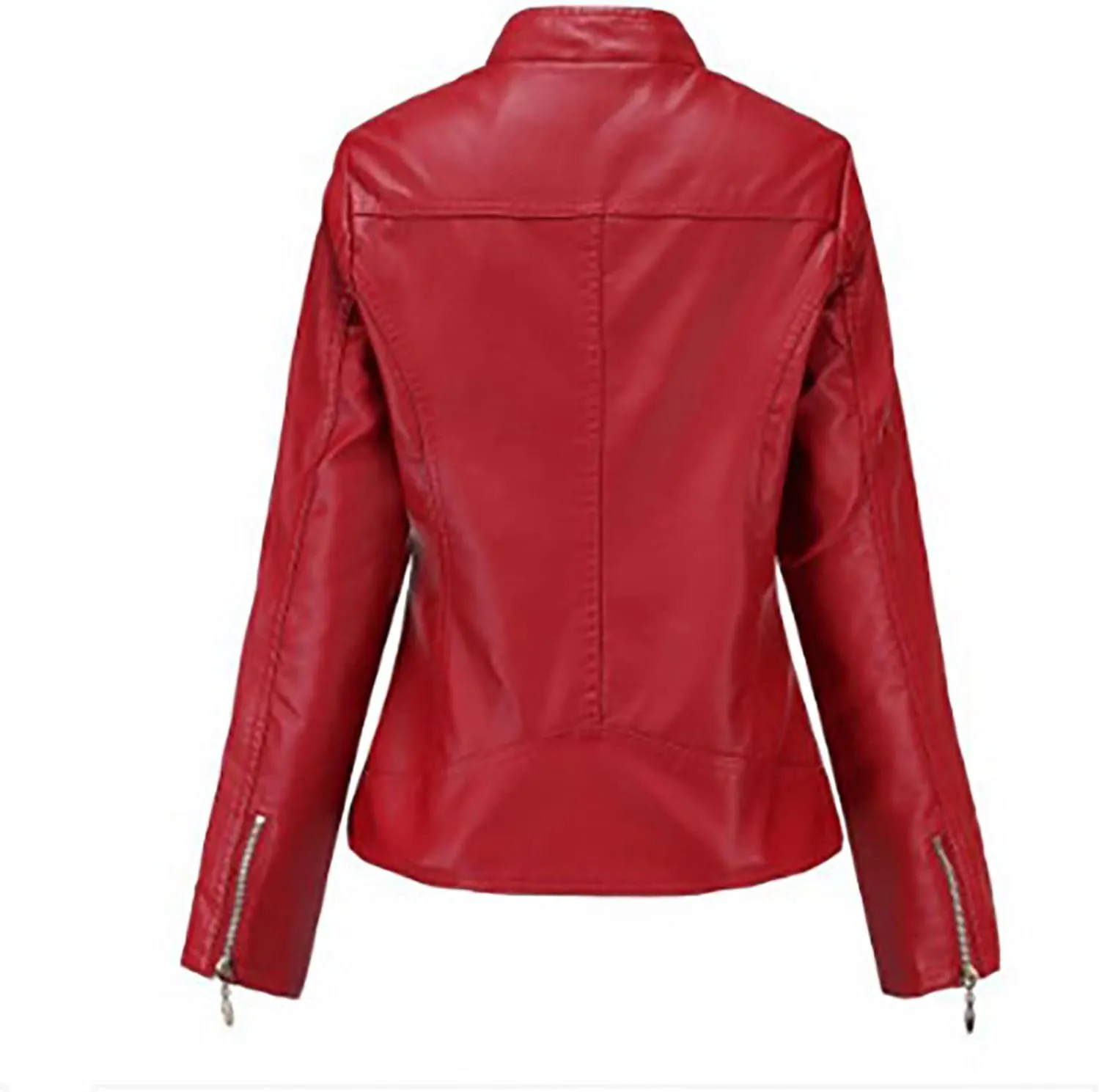 Faux Leather Jacket Women Trendy Quilted Slim Fit Casual Motorcycle Jacket Suit Long Sleeve Moto Biker Coat