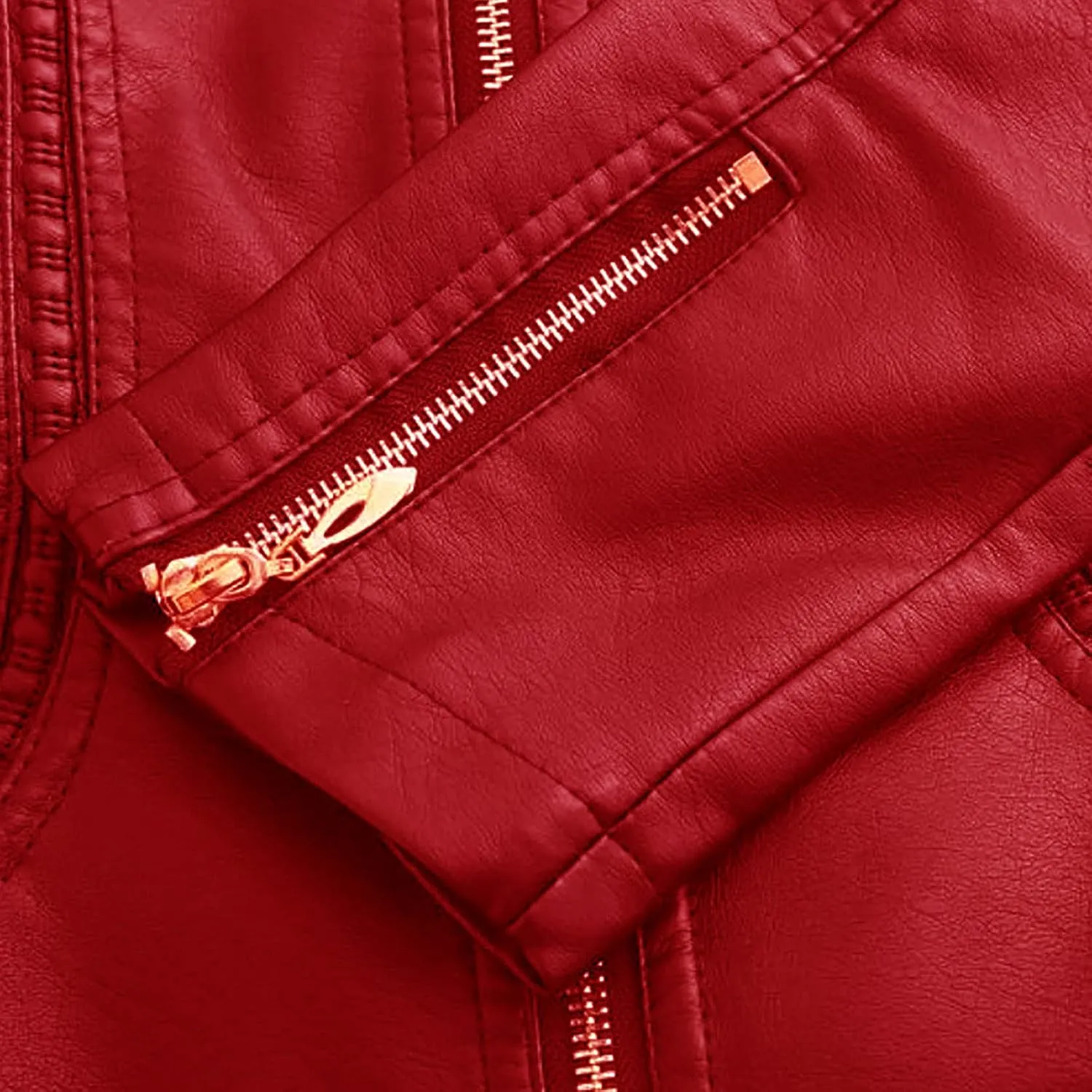 Faux Leather Jacket Women Trendy Quilted Slim Fit Casual Motorcycle Jacket Suit Long Sleeve Moto Biker Coat