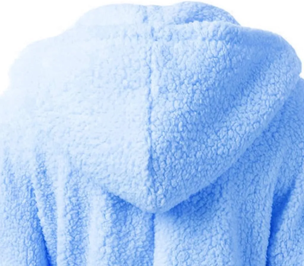 Fleece Hoodies for Women Zip Up Solid Sherpa Jacket Long Sleeve Fuzzy Sweater Hooded Fall Hiking Sweatshirt