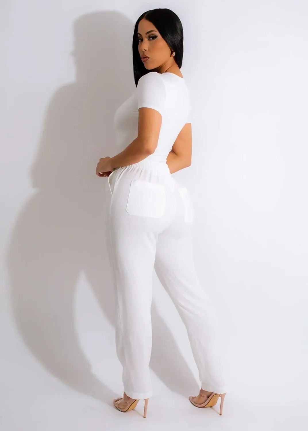 Flowy Pants for Women Casual High Waisted Wide Leg Palazzo Pants Trousers with Pocket Plus Size