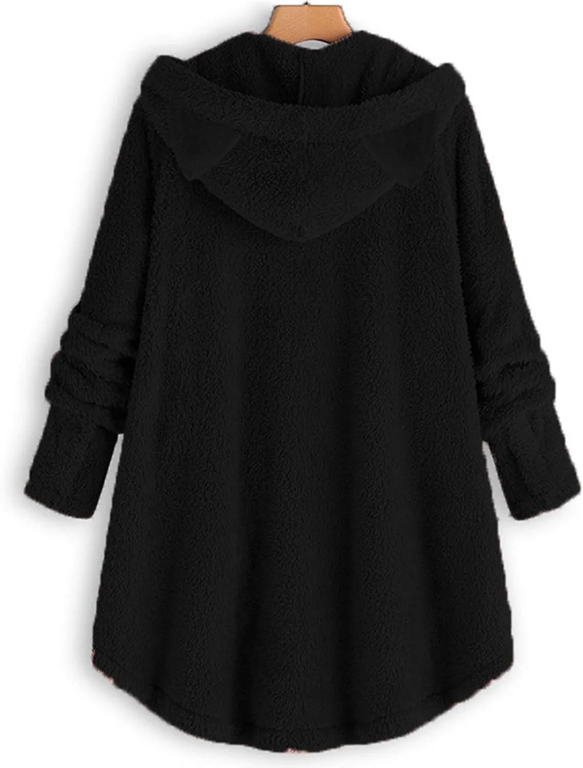 for Women Fall Winter Long Sleeve Cat Loose Fit Kawaii Warm Fuzzy Hooded Cardigan Hoodies Outfits Women 2025