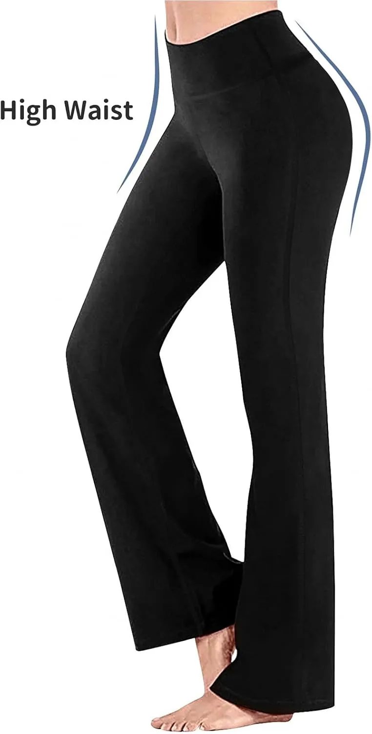 Girls Yoga Pants Black Size Soft Stretch Flare Leggings Pants Girl