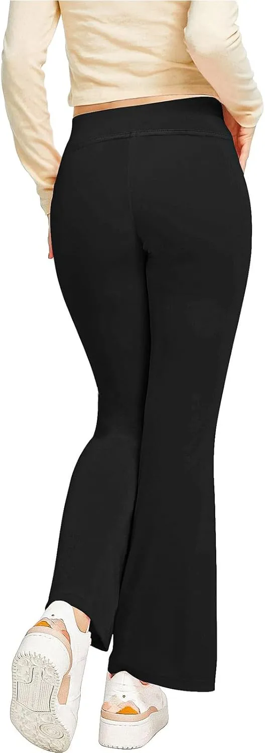 Girls Yoga Pants Black Size Soft Stretch Flare Leggings Pants Girl