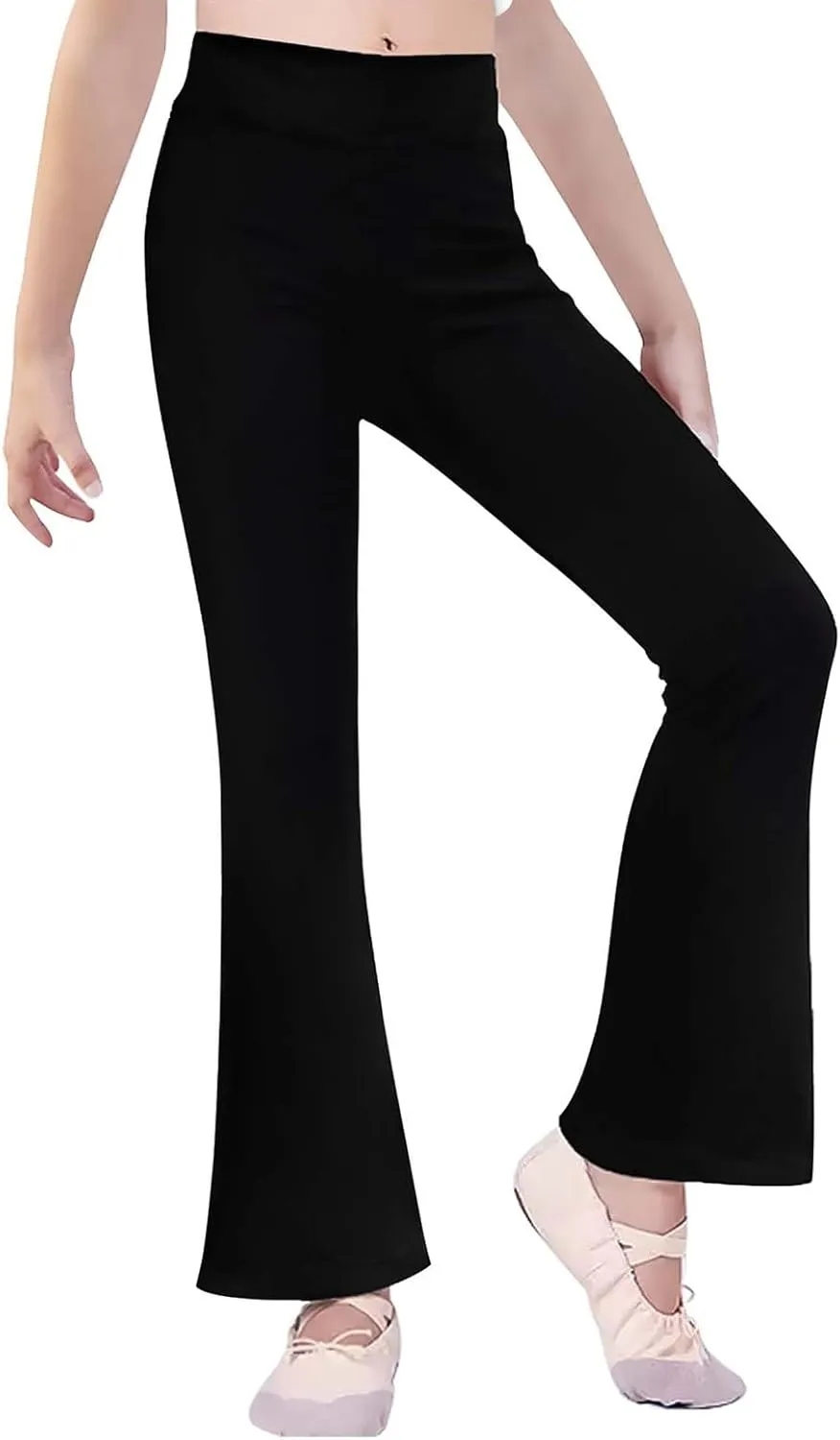 Girls Yoga Pants Black Size Soft Stretch Flare Leggings Pants Girl
