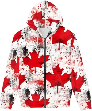 GLUDEAR Men Cool 3D Digital Print Full Zip Up Hoodie Jackets Pullover Hooded Sweatshirt