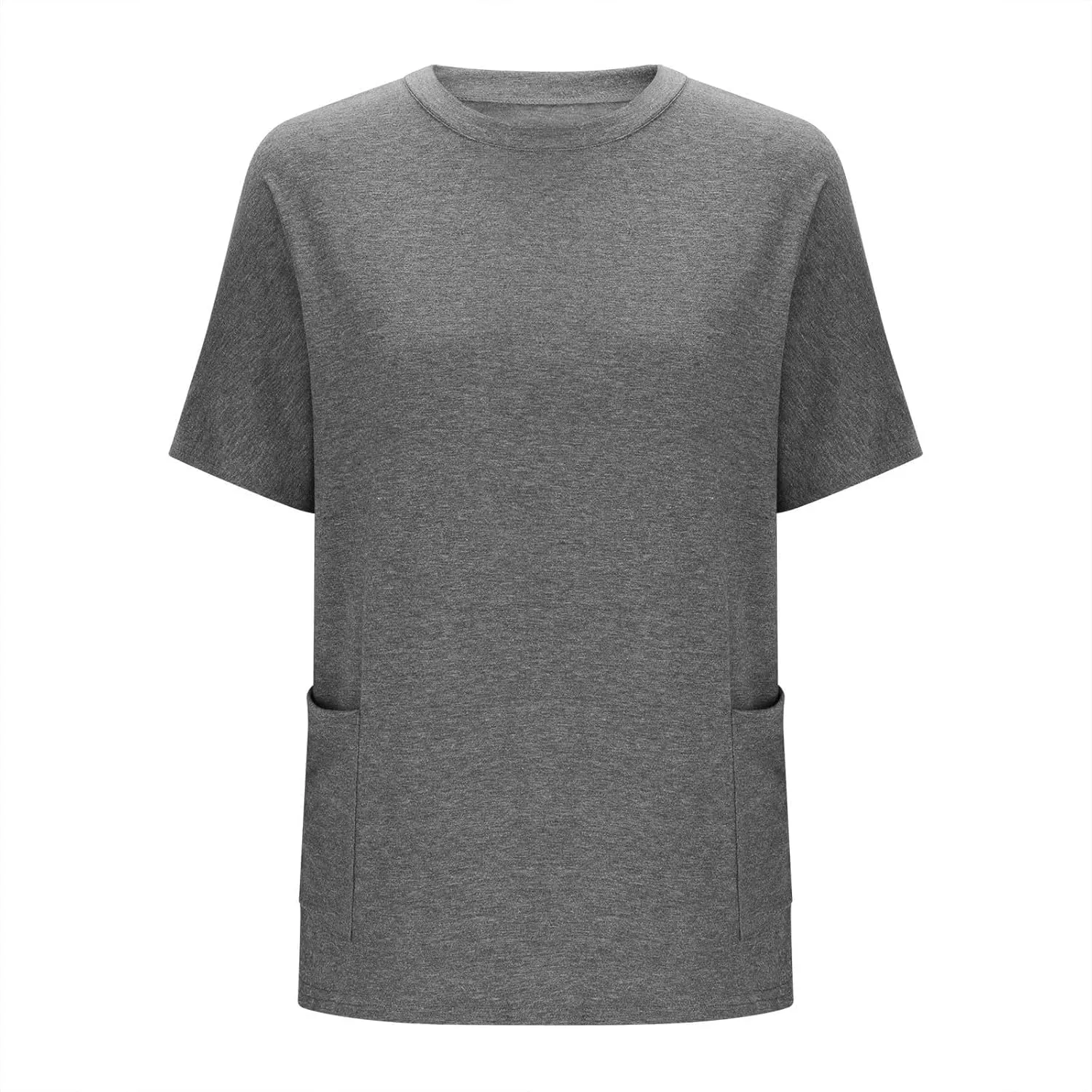 GOKKILRW Womens Plus Size T Shirts 2025 Crewneck Short Sleeve Casual T-Shirts Loose Fit Comfy Summer Tunic Tops with Pockets