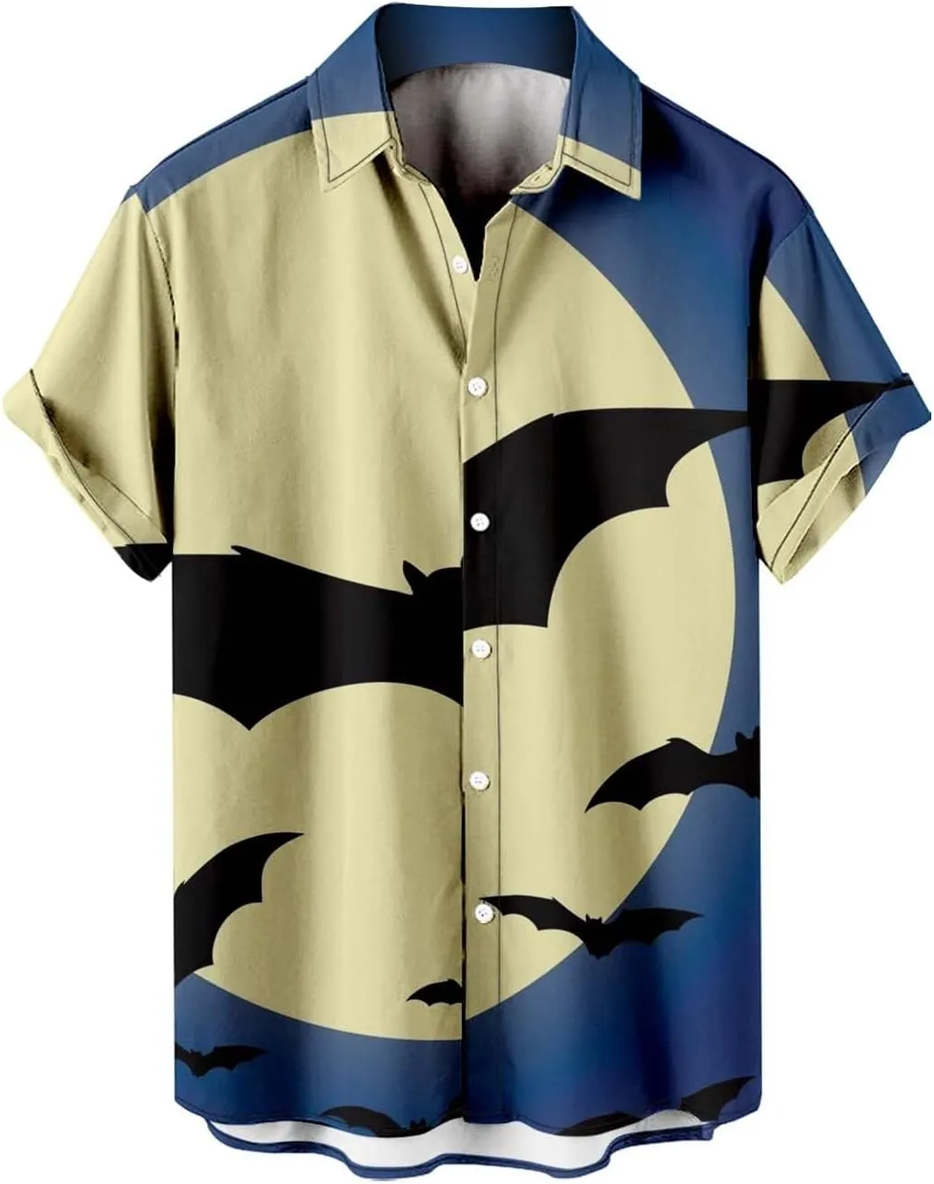 Halloween Shirts for Men Pumpkins Men's Hawaiian Shirt Button Down Short Sleeves Trendy Regular Fit Festival Shirts