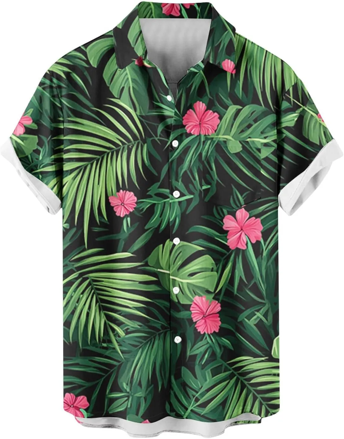 Hawaiian Shirts for Men Summer Beach Casual Short Sleeve Button Down Shirts Novelty Print Tropical Floral Tops