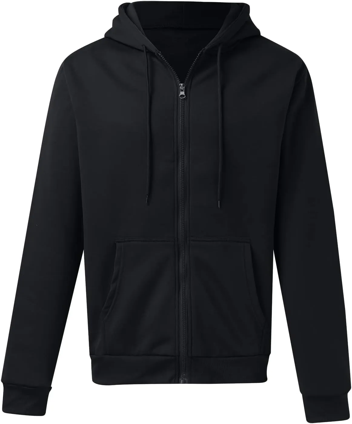 Hoodies for Men Full Zip Long Sleeve Sweatshirt Basic Casual Sweatshirts Sports Hooded Jacket Coat with Zip Pockets