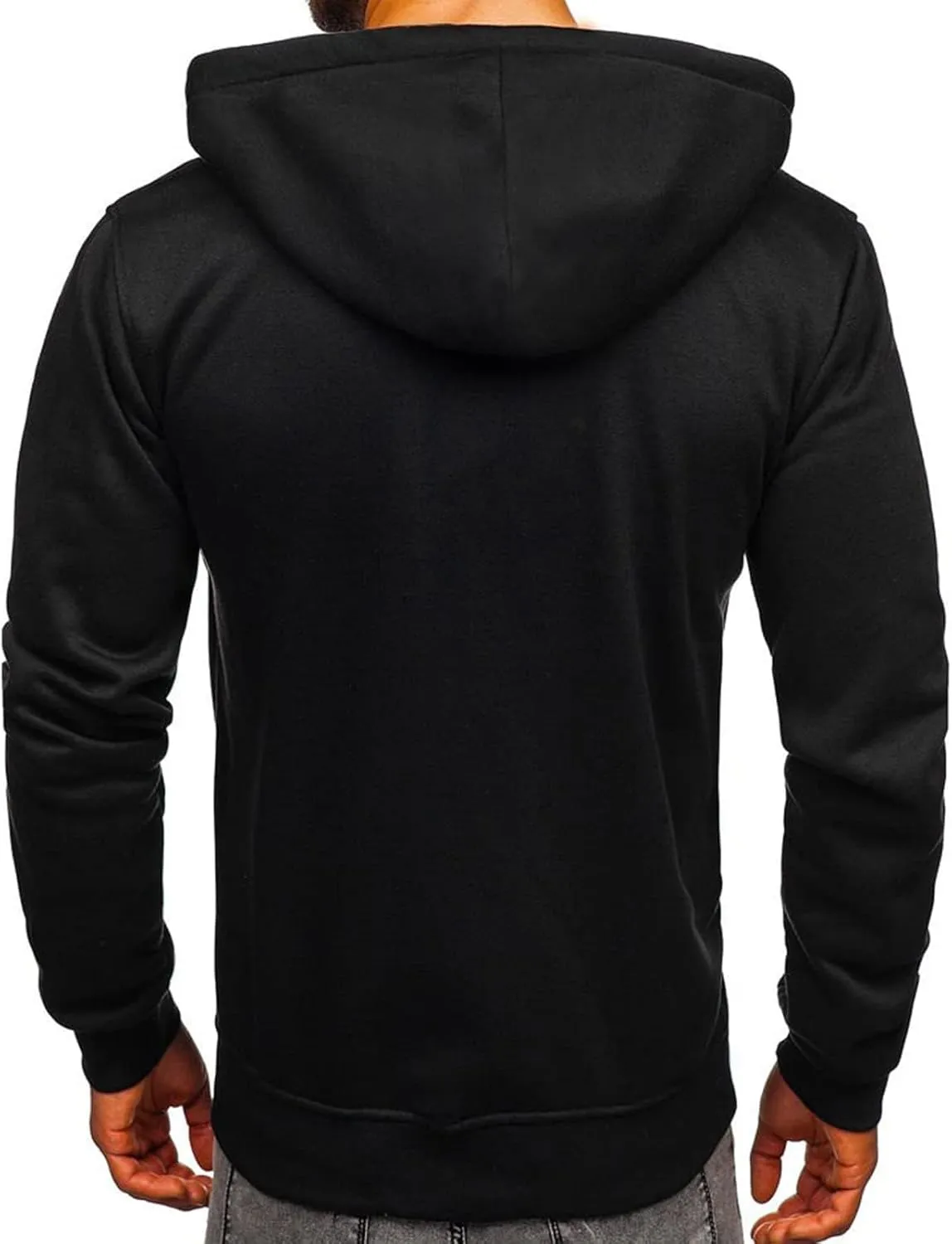 Hoodies for Men Full Zip Long Sleeve Sweatshirt Basic Casual Sweatshirts Sports Hooded Jacket Coat with Zip Pockets
