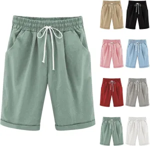 Kids Girls Baggy Wide Leg Casual Capris Pants Teen Drawstring Elastic Waist Cropped Trousers Summer Straight Comfy