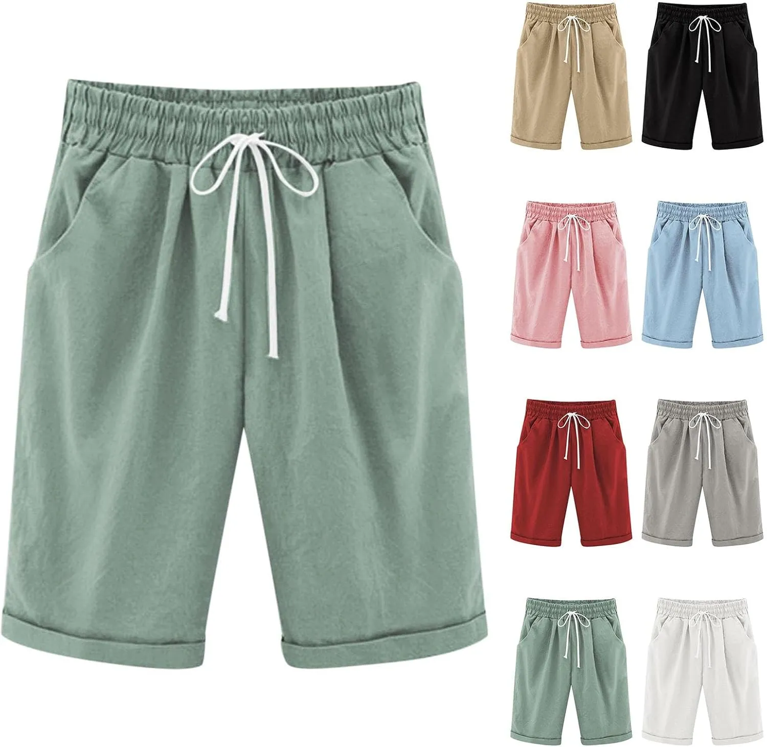 Kids Girls Baggy Wide Leg Casual Capris Pants Teen Drawstring Elastic Waist Cropped Trousers Summer Straight Comfy