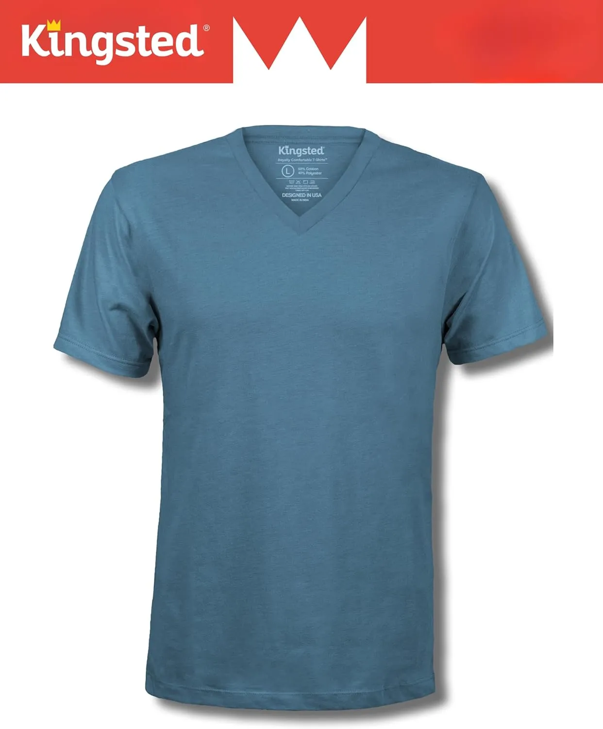 Kingsted V-Neck T-Shirts for Men - Royally Comfortable - Super Soft Premium Fabric - Well-Crafted Classic Fit - Bundle & Save