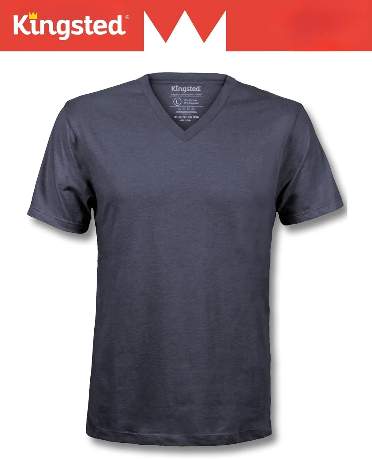 Kingsted V-Neck T-Shirts for Men - Royally Comfortable - Super Soft Premium Fabric - Well-Crafted Classic Fit - Bundle & Save