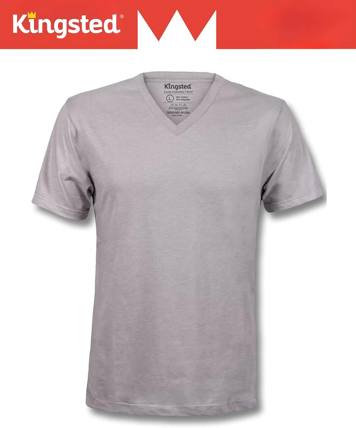 Kingsted V-Neck T-Shirts for Men - Royally Comfortable - Super Soft Premium Fabric - Well-Crafted Classic Fit - Bundle & Save