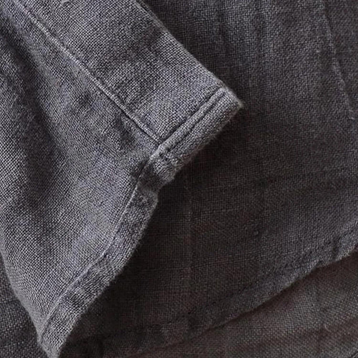 Linen Shirts for Men Retro Wrinkled Breathable Button Down Short Sleeve Tops Lightweight Loose Fit Summer Beach Shirt