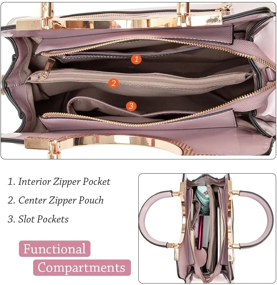 LJOSEIND Women’s Handbags Designer Purses Satchel Totes Structured Shoulder Bags